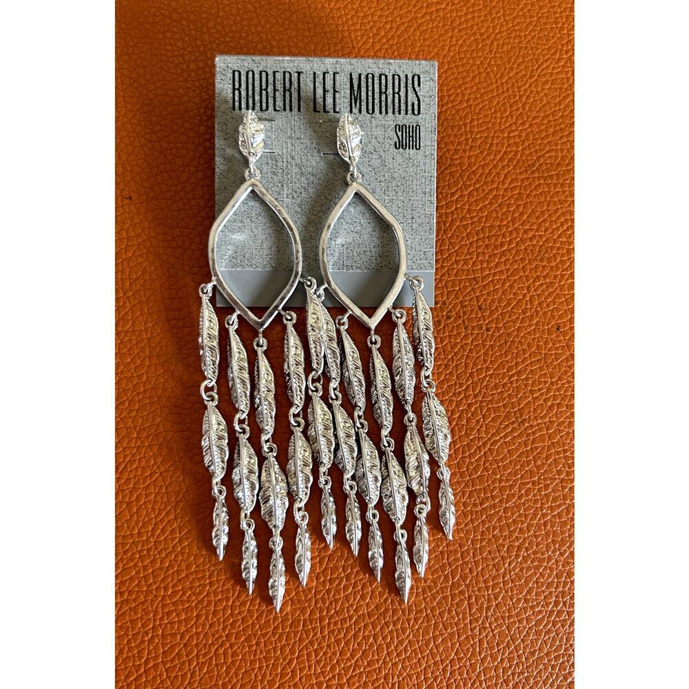 Robert Lee Morris Silver Tone Mother Earth Earrings